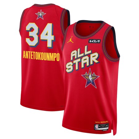 Unisex #34 Giannis Antetokounmpo Red 2025 NBA All-Star Game Swingman Player Jersey